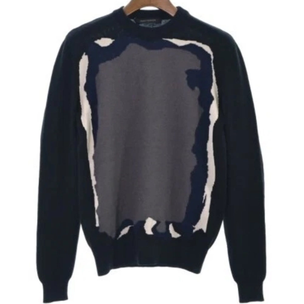Cedric Charlier 100% Wool Abstract Knit Sweater